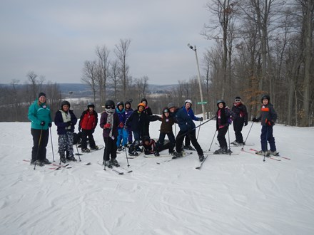 Students skiing