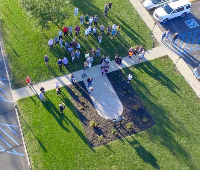 aerial view of memorial garden