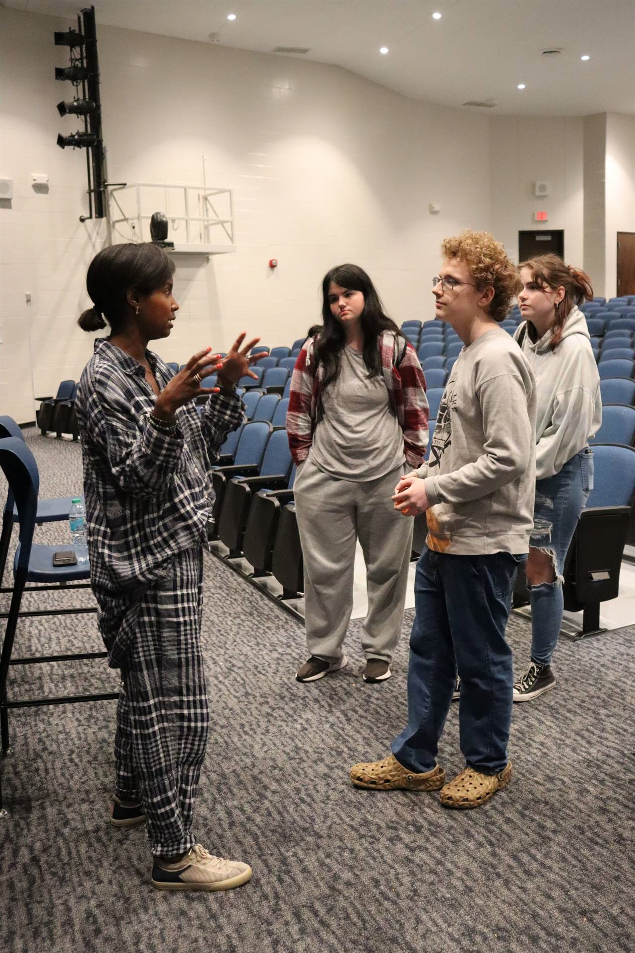 Erika with students